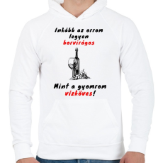 PRINTFASHION borvirág - Férfi kapucnis pulóver - Fehér