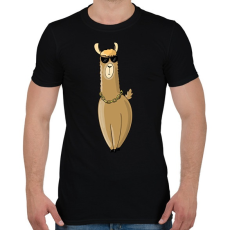 PRINTFASHION Boss Lama - Férfi póló - Fekete