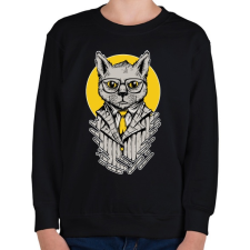 PRINTFASHION Bosscat - Gyerek pulóver - Fekete gyerek pulóver, kardigán