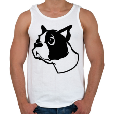 PRINTFASHION Boston terrier - Draw - Férfi atléta - Fehér atléta, trikó