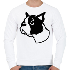 PRINTFASHION Boston terrier - Draw - Férfi pulóver - Fehér férfi pulóver, kardigán