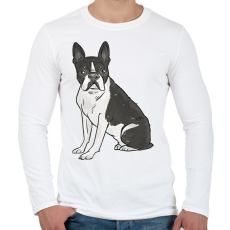 PRINTFASHION Boston terrier - Férfi hosszú ujjú póló - Fehér