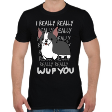 PRINTFASHION Boston terrier - Férfi póló - Fekete férfi póló