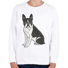 PRINTFASHION Boston terrier - Gyerek pulóver - Fehér