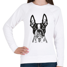 PRINTFASHION boston terrier - Női pulóver - Fehér női pulóver, kardigán