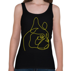 PRINTFASHION Boston terrier - vonalas - Női atléta - Fekete