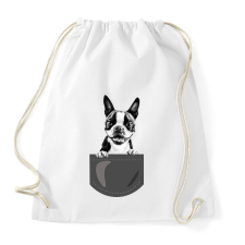 PRINTFASHION Boston Terrier - zseb - Sportzsák, Tornazsák - Fehér tornazsák