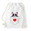PRINTFASHION Boston Terrier zsebben - Sportzsák, Tornazsák - Fehér