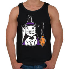 PRINTFASHION boszorkány cica - Férfi atléta - Fekete