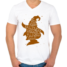 PRINTFASHION Boszorkány - Férfi V-nyakú póló - Fehér férfi póló