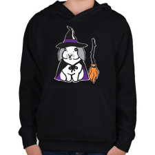 PRINTFASHION boszorkány nyuszi - Gyerek kapucnis pulóver - Fekete gyerek pulóver, kardigán