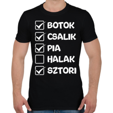 PRINTFASHION Botok csalik pia halak sztori (fehér) - Férfi póló - Fekete