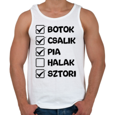 PRINTFASHION Botok csalik pia halak sztori (fekete) - Férfi atléta - Fehér