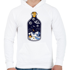 PRINTFASHION Bottle of the night - Férfi kapucnis pulóver - Fehér férfi pulóver, kardigán