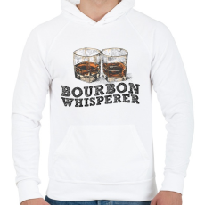 PRINTFASHION Bourbon Whisperer - Férfi kapucnis pulóver - Fehér