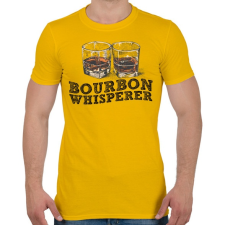 PRINTFASHION Bourbon Whisperer - Férfi póló - Sárga férfi póló
