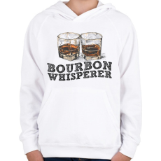 PRINTFASHION Bourbon Whisperer - Gyerek kapucnis pulóver - Fehér