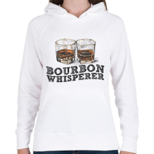 PRINTFASHION Bourbon Whisperer - Női kapucnis pulóver - Fehér női pulóver, kardigán