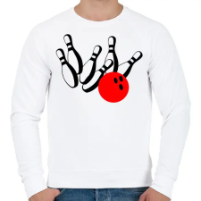 PRINTFASHION Bowling - Férfi pulóver - Fehér férfi pulóver, kardigán
