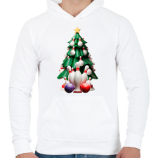 PRINTFASHION Bowling karácsonyfa - Férfi kapucnis pulóver - Fehér férfi pulóver, kardigán