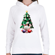 PRINTFASHION Bowling karácsonyfa - Női kapucnis pulóver - Fehér