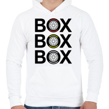 PRINTFASHION box box box - Férfi kapucnis pulóver - Fehér férfi pulóver, kardigán