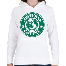 PRINTFASHION Boxer coffe - Női kapucnis pulóver - Fehér