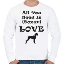 PRINTFASHION Boxer Love - Férfi pulóver - Fehér férfi pulóver, kardigán