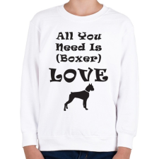 PRINTFASHION Boxer Love - Gyerek pulóver - Fehér gyerek pulóver, kardigán