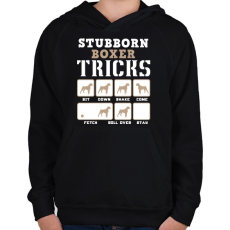 PRINTFASHION Boxer tricks inverse - Gyerek kapucnis pulóver - Fekete