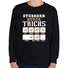 PRINTFASHION Boxer tricks inverse - Gyerek pulóver - Fekete gyerek pulóver, kardigán