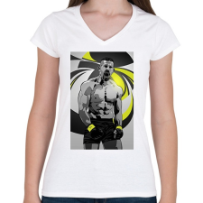 PRINTFASHION BOYKA - Női V-nyakú póló - Fehér női póló