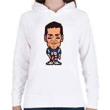 PRINTFASHION Brady - Női kapucnis pulóver - Fehér női pulóver, kardigán