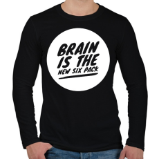 PRINTFASHION Brain is the new - Férfi hosszú ujjú póló - Fekete
