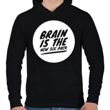 PRINTFASHION Brain is the new - Férfi kapucnis pulóver - Fekete férfi pulóver, kardigán