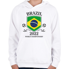 PRINTFASHION Brazil 2022 - Gyerek kapucnis pulóver - Fehér