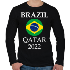 PRINTFASHION Brazil 2022 Qatar - Férfi hosszú ujjú póló - Fekete férfi póló