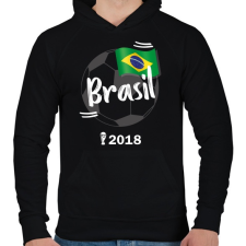 PRINTFASHION Brazília - Férfi kapucnis pulóver - Fekete férfi pulóver, kardigán