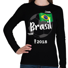 PRINTFASHION Brazília - Női hosszú ujjú póló - Fekete