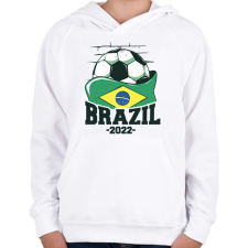 PRINTFASHION Brazilok 2022 - Gyerek kapucnis pulóver - Fehér gyerek pulóver, kardigán