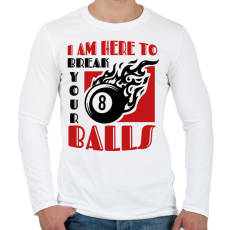 PRINTFASHION Break your balls - Férfi hosszú ujjú póló - Fehér