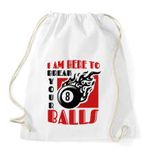 PRINTFASHION Break your balls - Sportzsák, Tornazsák - Fehér tornazsák