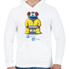 PRINTFASHION Breaking cookies - Férfi kapucnis pulóver - Fehér