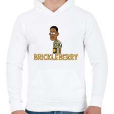 PRINTFASHION Brickleberry: Denzel - Férfi kapucnis pulóver - Fehér férfi pulóver, kardigán