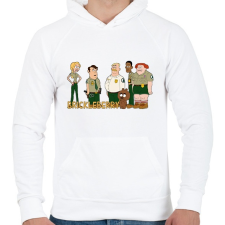 PRINTFASHION Brickleberry - Férfi kapucnis pulóver - Fehér férfi pulóver, kardigán
