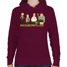 PRINTFASHION Brickleberry - Női kapucnis pulóver - Bordó női pulóver, kardigán
