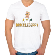 PRINTFASHION Brickleberry: Woody - Férfi V-nyakú póló - Fehér férfi póló