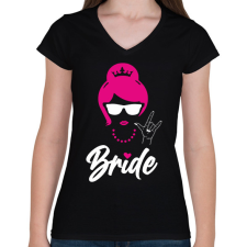 PRINTFASHION Bride fehér - Női V-nyakú póló - Fekete női póló