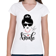 PRINTFASHION Bride - Női V-nyakú póló - Fehér női póló