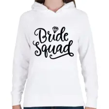 PRINTFASHION Bride Squad - Női kapucnis pulóver - Fehér női pulóver, kardigán
